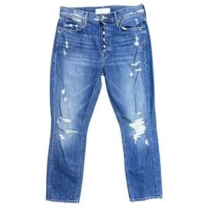 Mother Superior Mid Rise Fly Cut Dazzler Jeans in Walking on Stones Blue Size 29